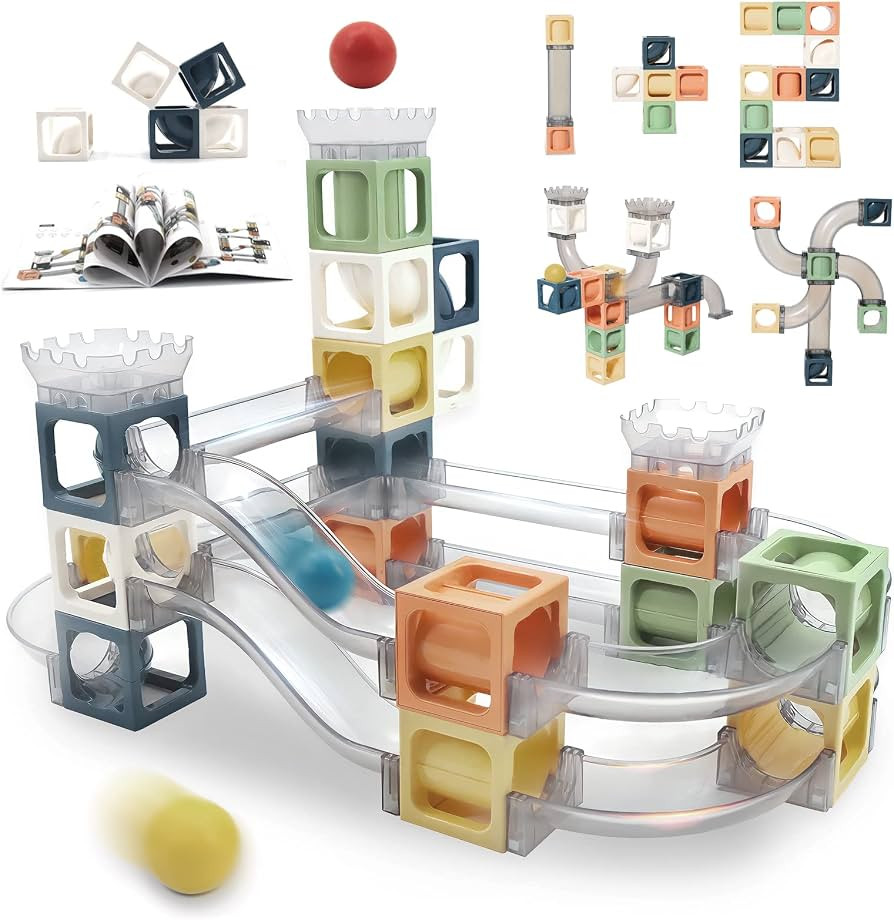 Marble Run for Kids Ages 4-8, Magnetic Building Toy Stacking Block Sets, 41 Pieces STEM Activitie... | Amazon (US)