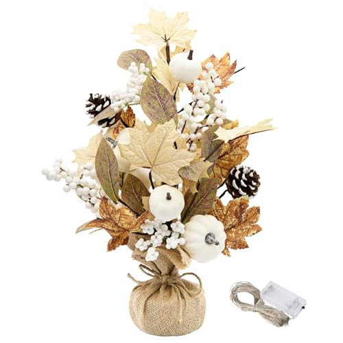nuvagiki Fall Tree Decorations Indoor, 20 inch Fall Artificial Maple Leaf Table Tree Centerpieces Decor, Pumpkin Tree Decorations for Autumn Party Holiday Home, Harvest Thanksgiving Decor | Amazon (US)