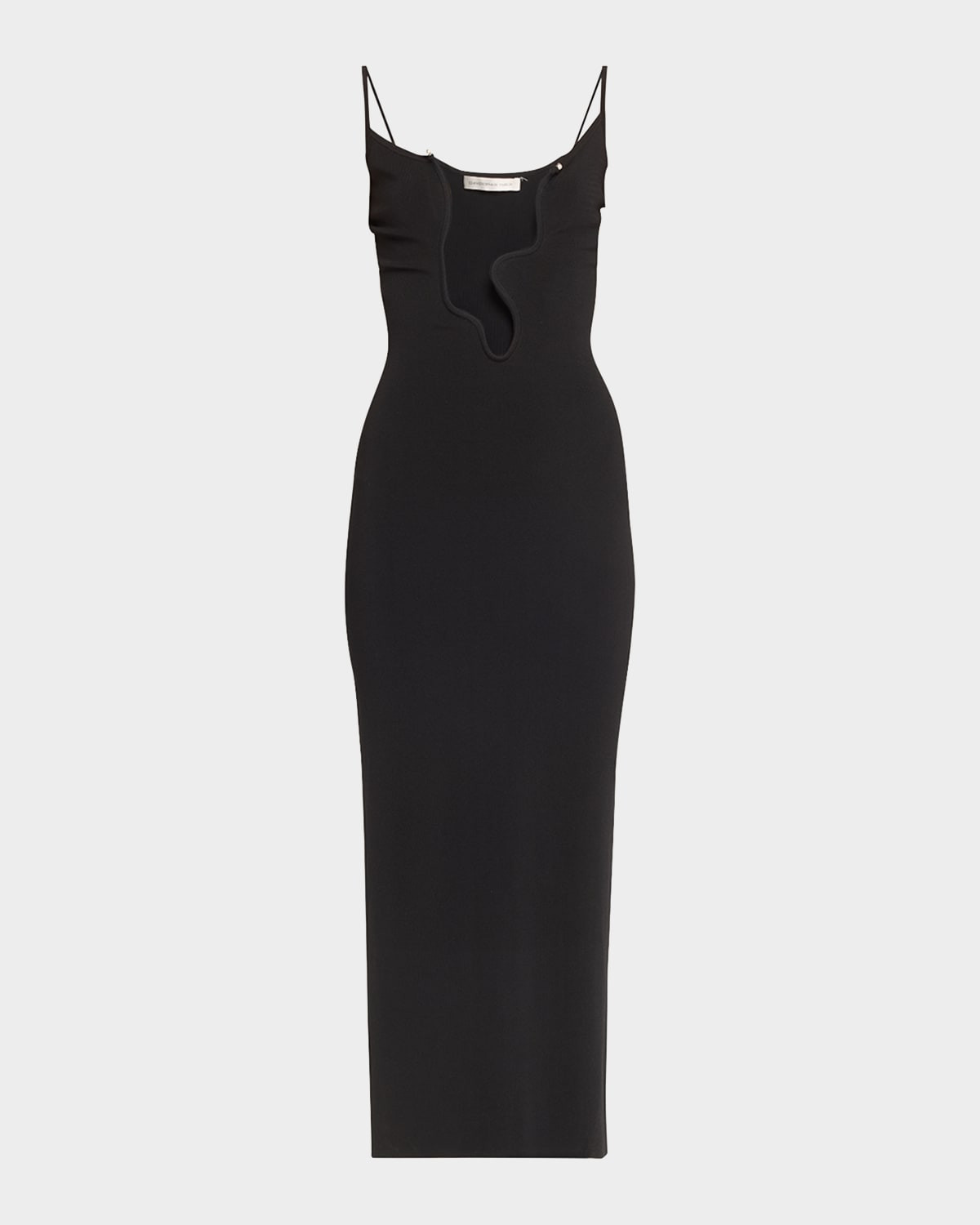Salacia Plunging Wavy U-Ring Sleeveless Maxi Dress | Neiman Marcus