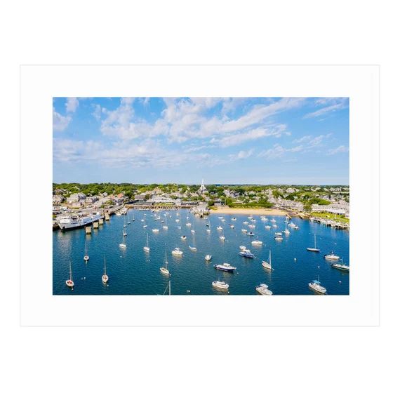Nantucket Harbor From Above Framed Nantucket Art Print | Etsy | Etsy (US)