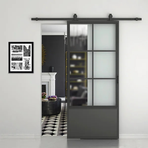 84'' Hollow Glass with Installation Hardware Kit Barn Door | Wayfair North America