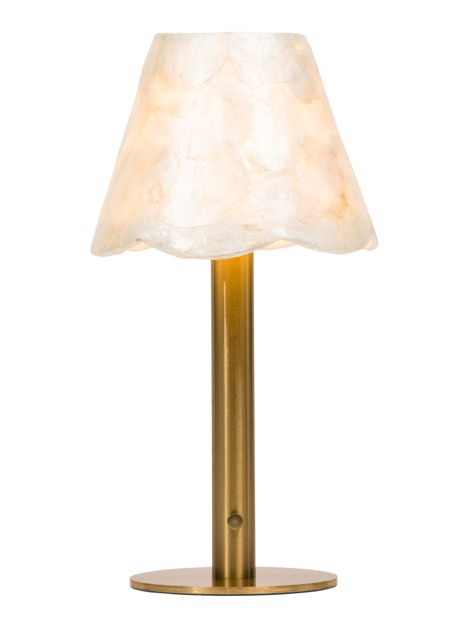 16in Capiz Shade Rechargeable Table Lamp | TJ Maxx