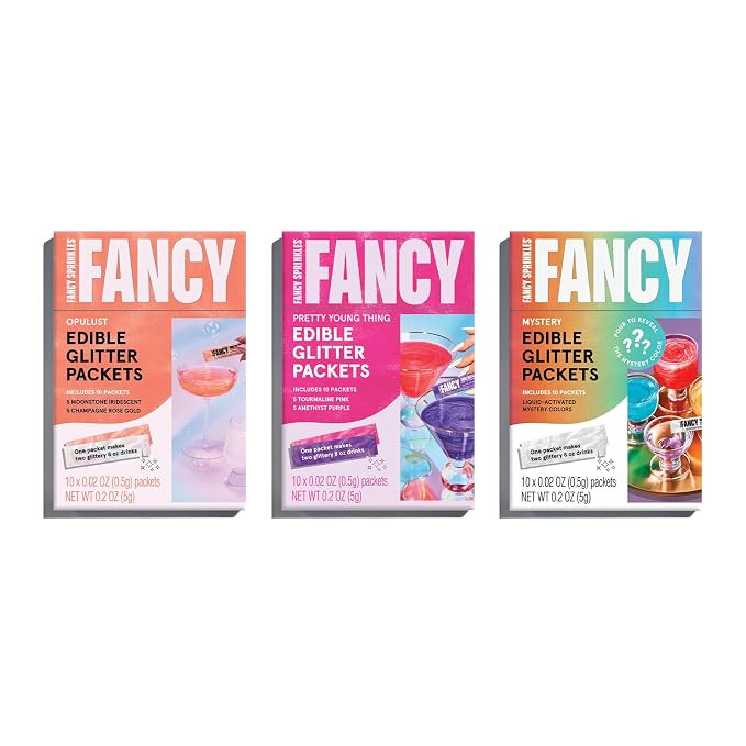 Fancy Sprinkles MVP Set Edible Glitter Packets 3 Pack | Opulust, Pretty Young Thing & Mystery | F... | Amazon (US)