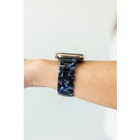 Acrylic Black & Blue Apple Watch Band, 38mm, 40mm, 41mm, 42mm, 44mm, Adjustable Band, Gift For Wife, | Etsy (US)