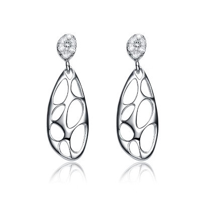 Guili Radiant Oval Charm Sterling Silver Cubic Zirconia Oval Drop Earrings for a Luxurious, Sparkling Appeal That Enhances Every Outfit | Target