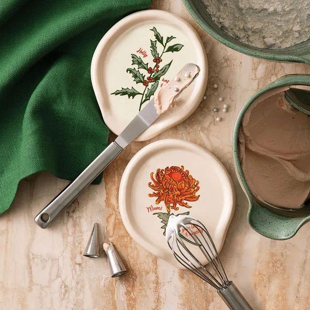 Birth Month Flower Spoon Rest, February - Violet | UncommonGoods