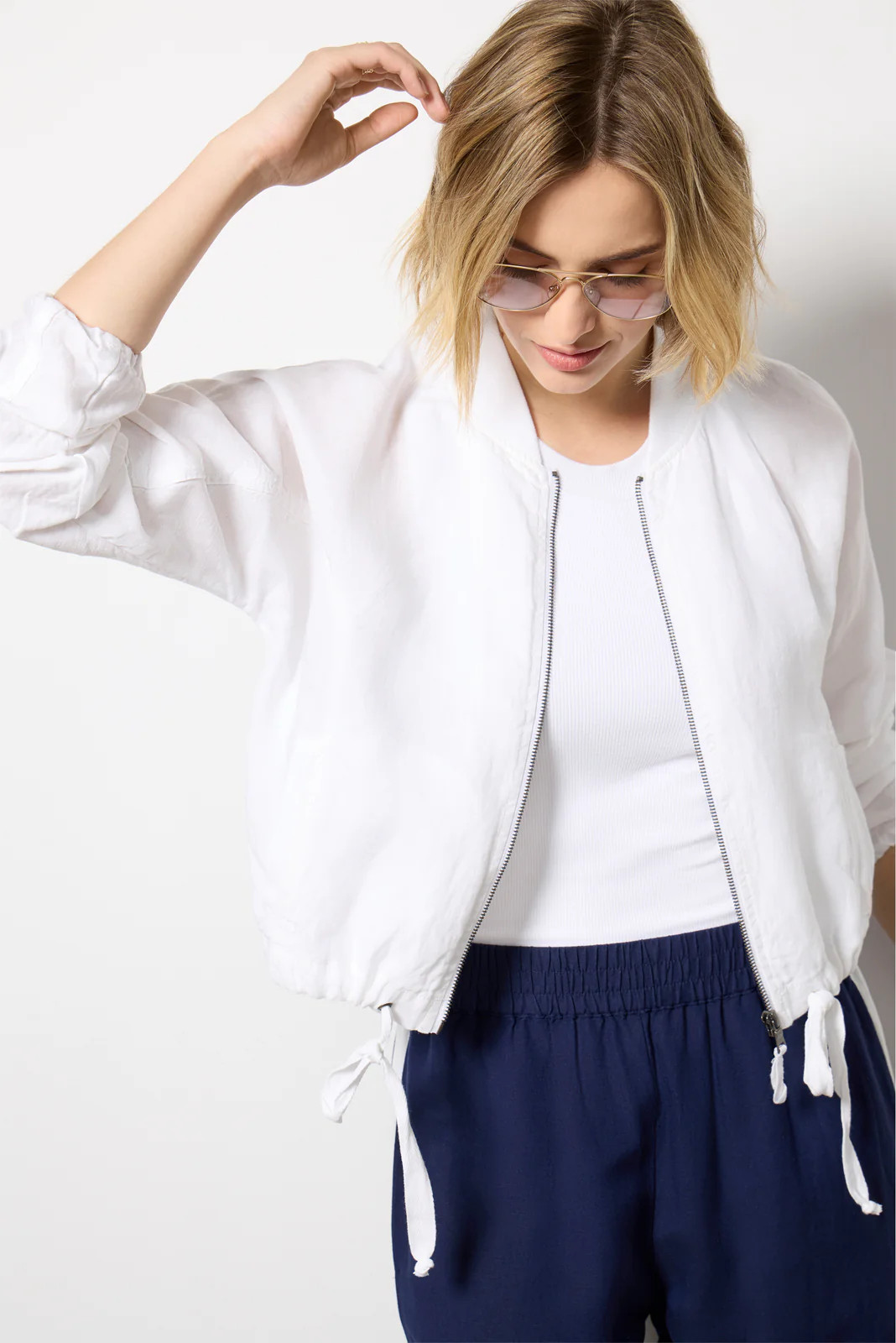 Noa Relaxed Linen Bomber | Evereve