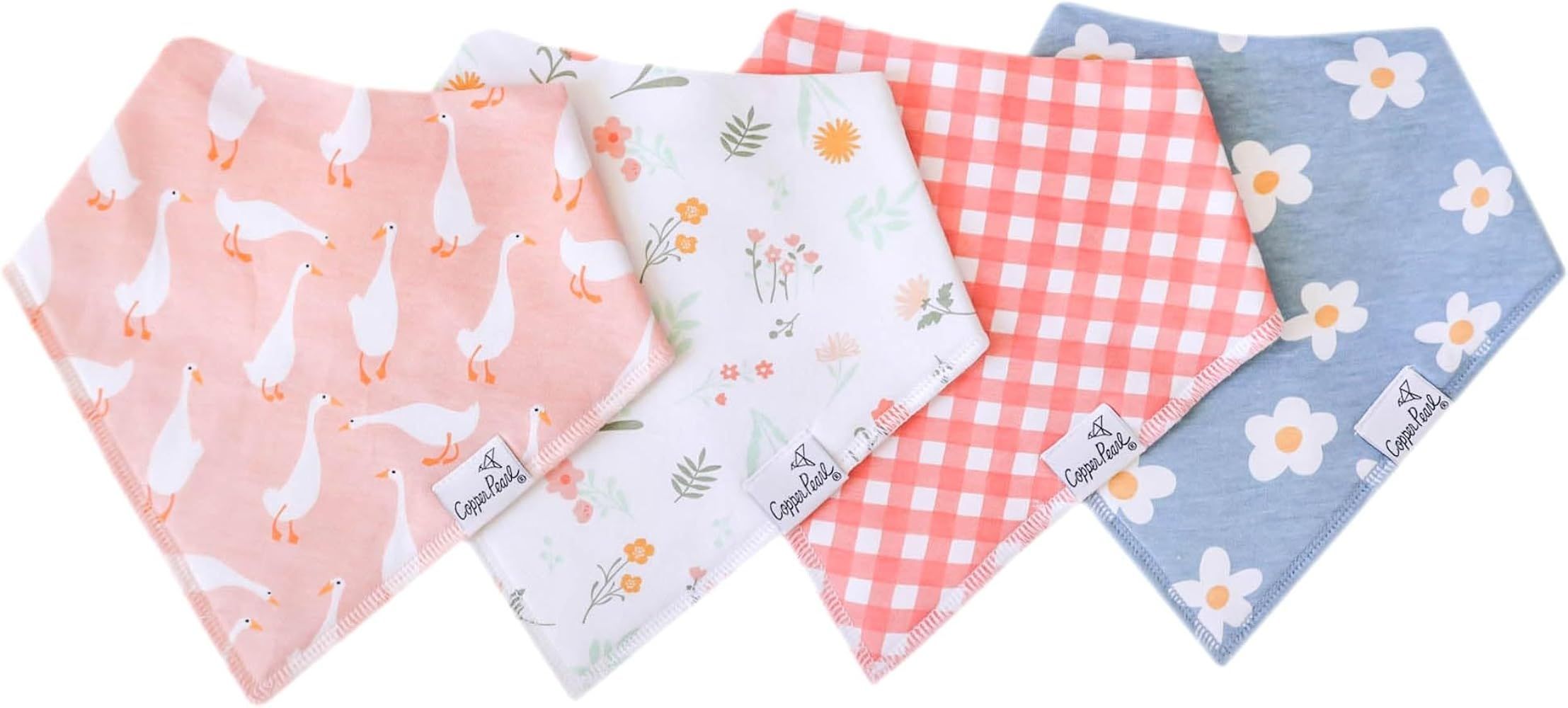 Copper Pearl, Baby Bandana Drool Bibs for Drooling and Teething 4 Pack Gift Set-graphic | Amazon (US)