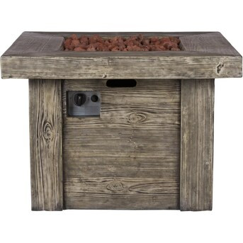 Shine Company Merida 34.75-in W 50000-BTU Grey Tabletop Concrete Propane Gas Fire Pit Table | Lowe's