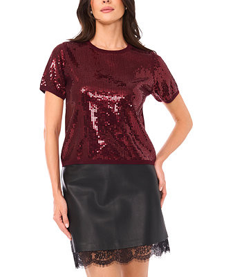 Vince Camuto Women's Crewneck Short Sleeve Top - Macy's | Macy's