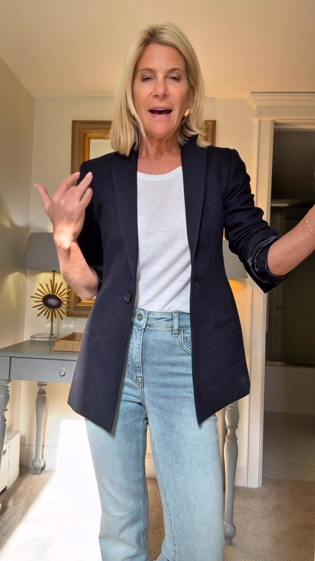 This lightweight blazer is the perfect layer for summer! Polished enough for the office and easy to throw over a tee and jeans for dinner, travel, or everyday wear. A timeless wardrobe staple you’ll reach for year-round.

💡 LTK MADE EASY

❤️ Heart = Support my posts
🔖 Save = Get sale & restock alert
📋 Lists = Keep favorites organized
📲 Share = Send to yourself for later
💬 Comment = Ask me anything

#LTKootd #LTKSeasonal #LTKOver40