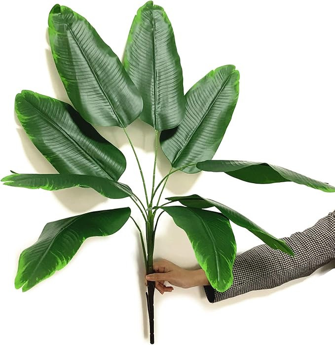 Amazon.com: Artificial Plants Tropical Leaves, LOVENIMEN Fake Greenery Banana Tree Faux Palm Plan... | Amazon (US)
