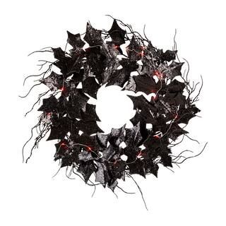 Glitzhome® 26" Lighted Halloween Bat Wreath | Michaels Stores