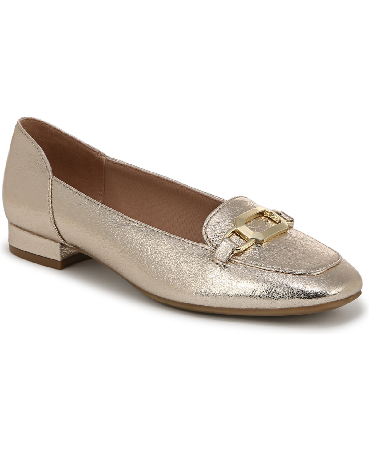 LifeStride Women's Celine Ballerina Flats - Gold Faux Leather | Macy's