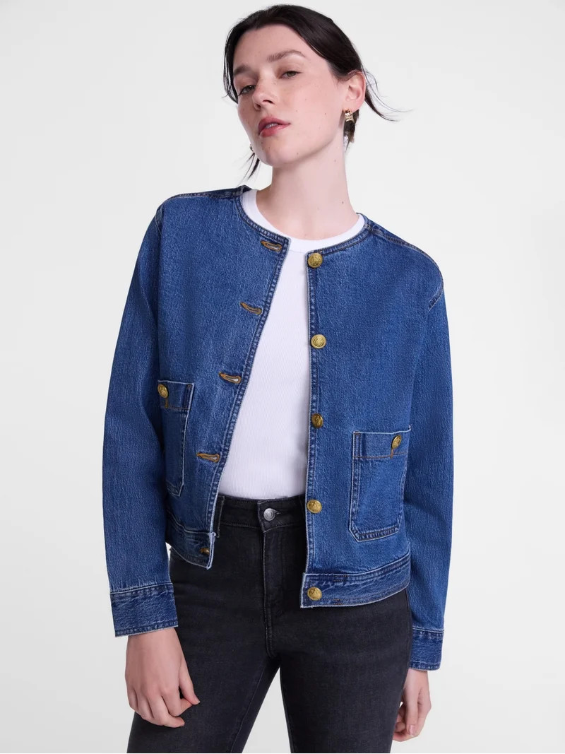 Scenario Women's and Women's Plus Denim Jacket, Sizes XS-4X | Walmart (US)