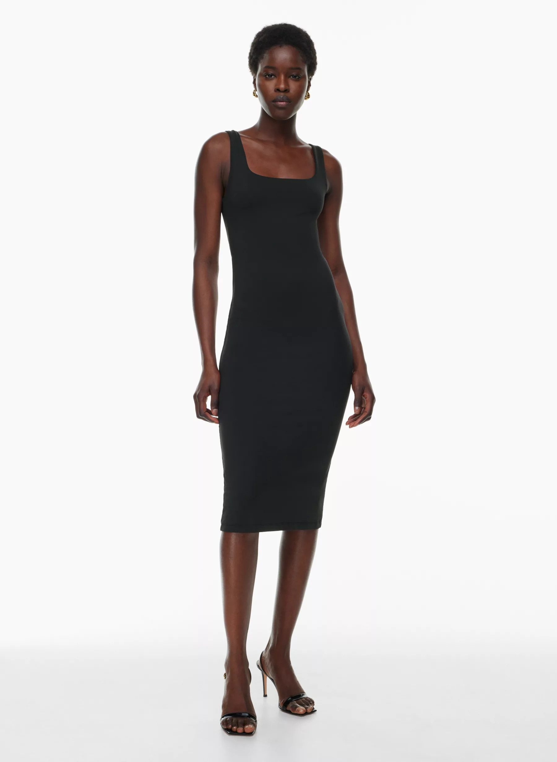 CONTOUR SQUARENECK MIDI DRESS | Aritzia