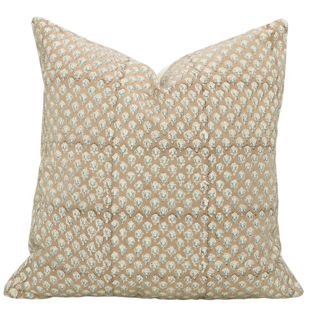 Fabdivine Floral Block Print Boho Decorative "Thick Cotton" Throw Pillow Cover, Handblock Printed... | Walmart (US)