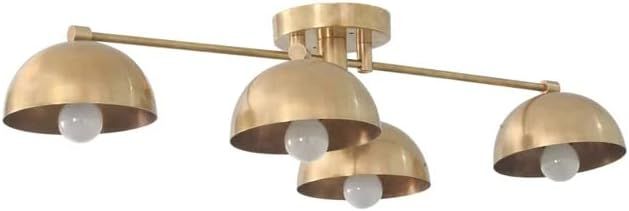 NauticalMart 4 Armed Ceiling Light Modern Raw Brass Sputnik Chandelier Light Fixture (Brass) | Amazon (US)