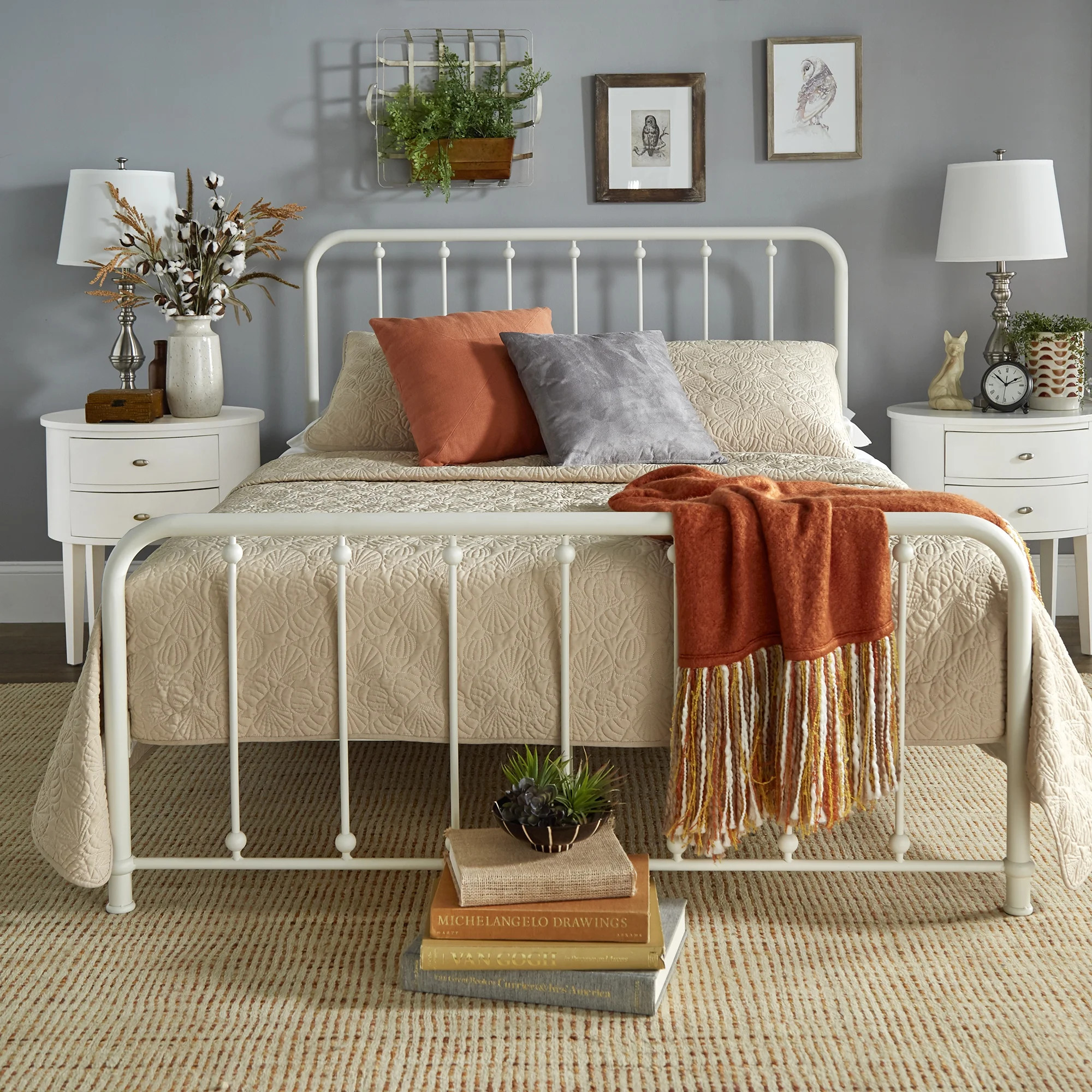 Weston Home Montgomery Spindle Metal Platform Full Bed, White | Walmart (US)