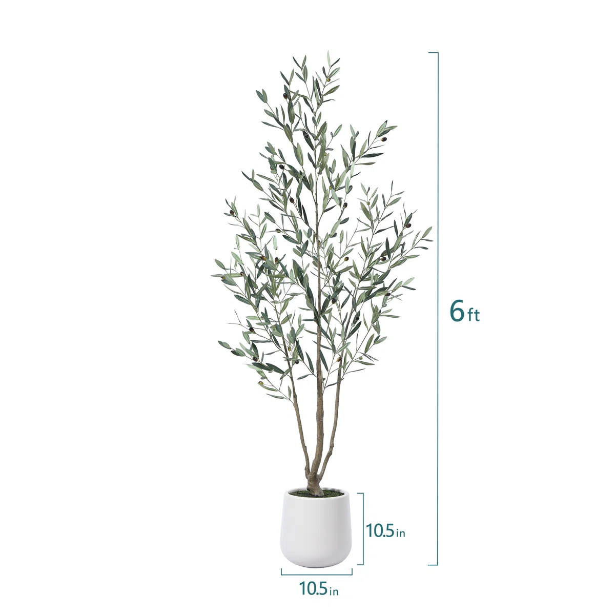 Adcock Artificial Olive Tree with Round Planter | Wayfair North America