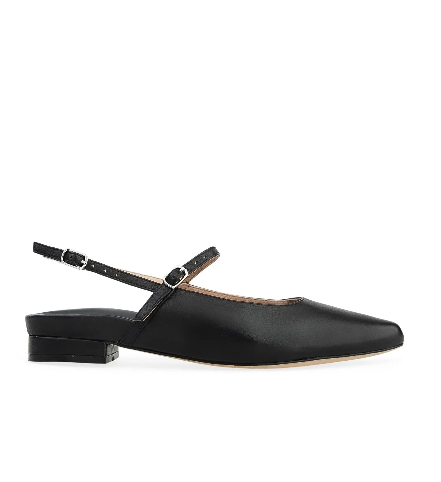 Black Leather Flats | Bared Footwear