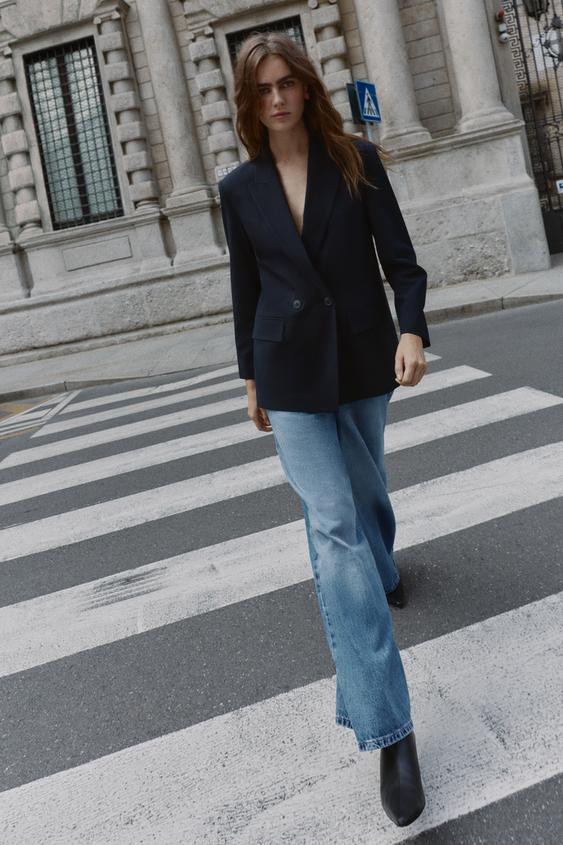 OVERSIZE DOUBLE-BREASTED PINSTRIPE BLAZER | Zara AU