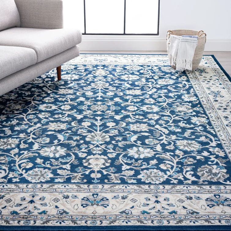 Anmie Oriental Dark Blue Area Rug | Wayfair North America