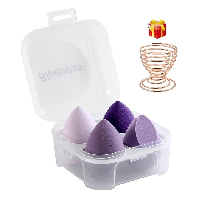 4 Pcs Makeup Sponge Beauty Blender Set - Makeup Sponges For Foundation Blender with Egg Case and ... | Amazon (US)