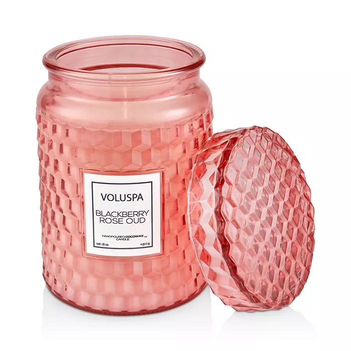 Blackberry Rose & Oud Large Embossed Glass Jar Candle with Lid 18 oz. | Bloomingdale's (US)