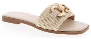 Paula Buckle Sandals - Ivory/Raffia | Fancyd Boutiqe