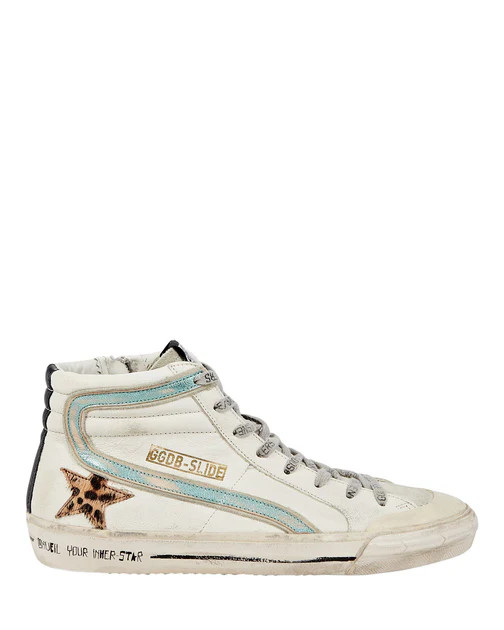 Golden Goose Slide Leather High-Top Sneakers | Shop Premium Outlets