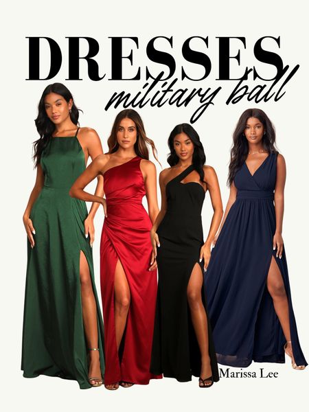 Looking for something to wear to the military ball? Shop these formal dresses! All dress styles and colors are appropriate for the upcoming Marine Corps Birthday ball or any black tie event! Red, black, navy blue, green, and more dress inspiration for the military ball! 

#LTKstyletip #LTKwedding #LTKFind