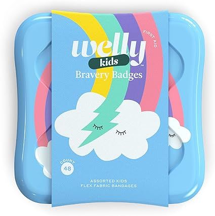 Welly Bandages - Bravery Badges, Flexible Fabric, Adhesive, Assorted Shapes, Rainbow and Unicorn ... | Amazon (US)