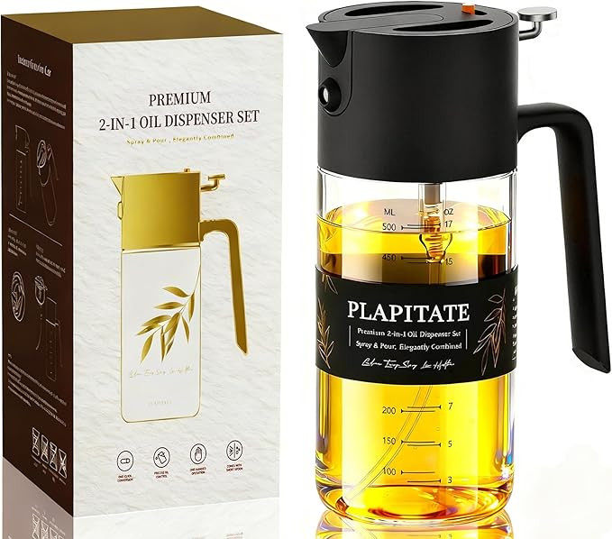 17oz/500ml Premium Olive Oil Sprayer for Cooking, 2 in 1 Glass Olive Oil Dispenser Bottle for Kit... | Amazon (US)