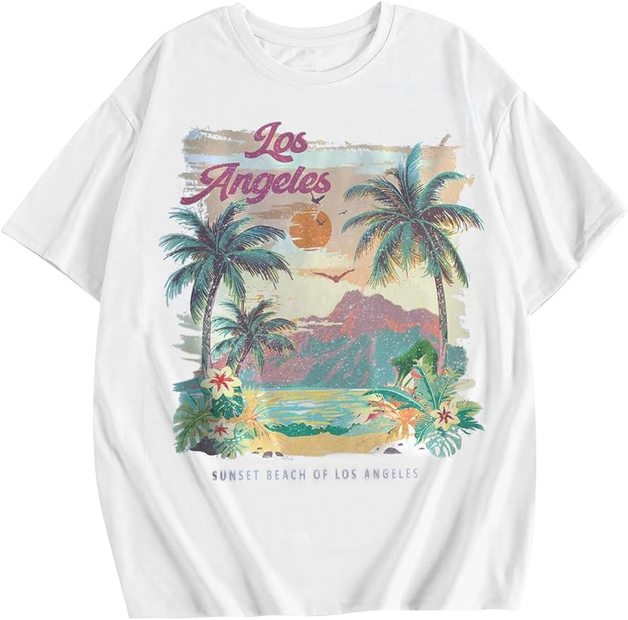 Women's Letter Graphic Tees Crewneck Short Sleeve T Shirt Summer Tee Tops Cute Preppy Clothes | Amazon (US)