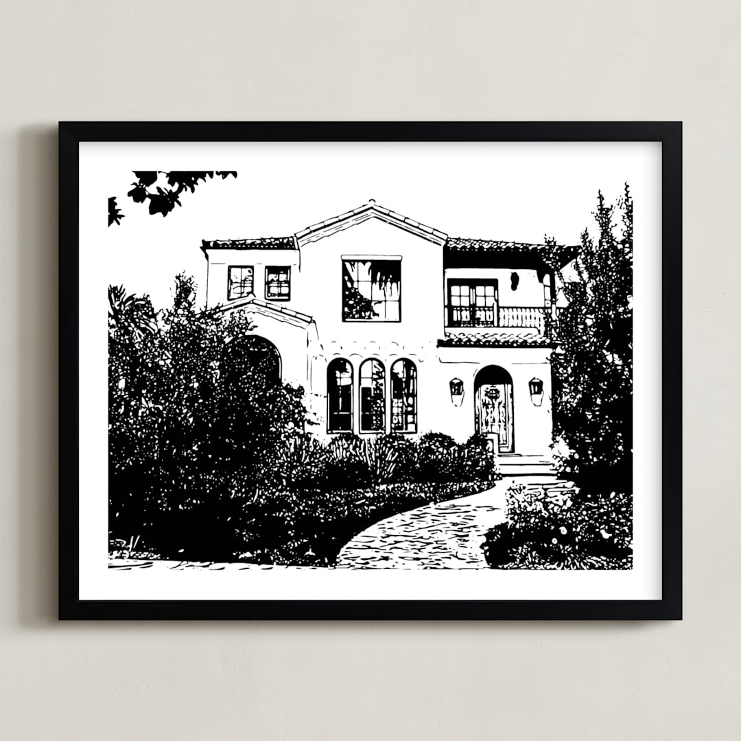 "House: White Border Custom Print" - Completely Custom House Portrait Art by Minted. | Minted