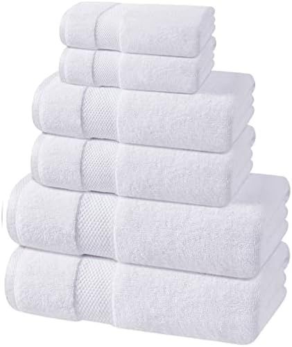Oakias 6 Piece Luxury White Towel Set 600 GSM – 2 Bath Towels, 2 Hand Towels, & 2 Washcloths Premium | Amazon (US)
