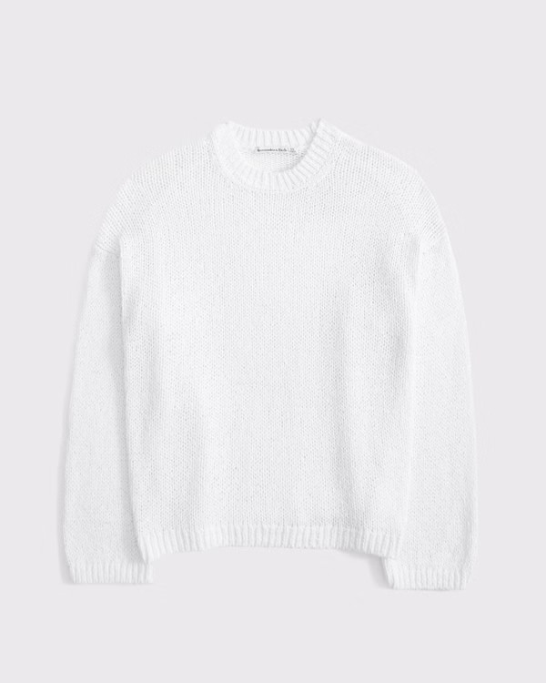 Open-Stitch Textural Crew Sweater | Abercrombie & Fitch (US)