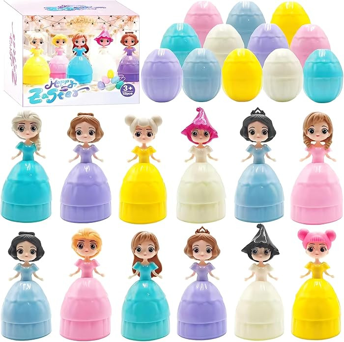 NICENINE Easter Gifts for Kids, 12 Piece princess easter eggs, Prefilled Easter Eggs Turn Into Pr... | Amazon (US)