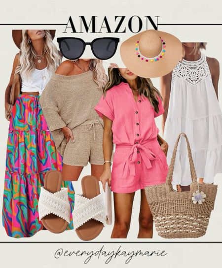 Loving these fun colors and resort/vacay vibes 💕

Maxi skirt, romper, beach dress, resort outfit 

#LTKStyleTip #LTKSeasonal #LTKFindsUnder100