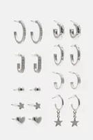 Lot de boucles d’oreilles anneaux brillants | PULL and BEAR FR
