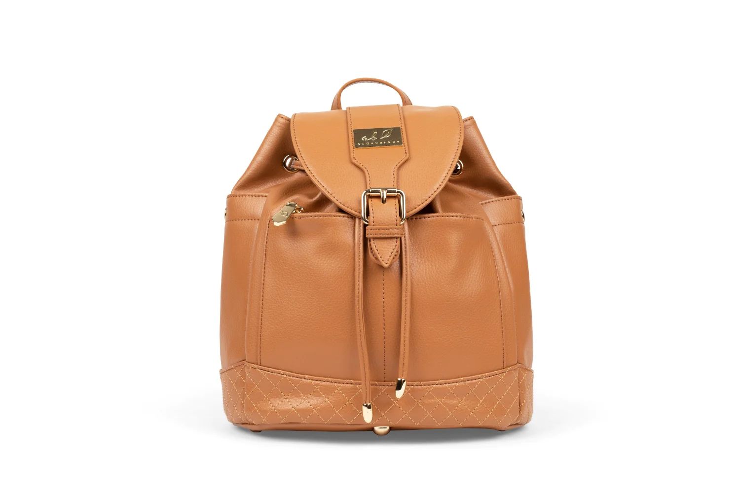 Sugarberry Vegan Leather Backpack - Caramel Brown | Sugarberry