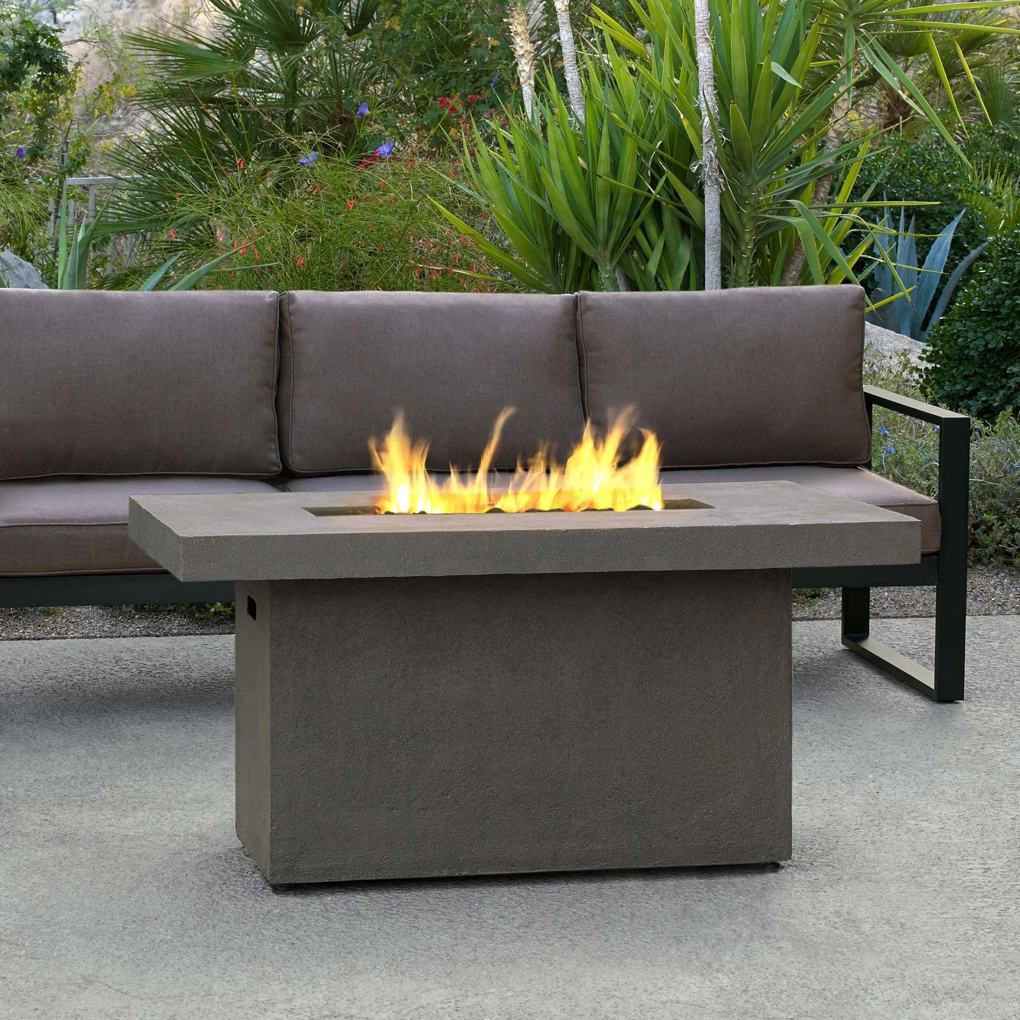 Ventura Rectangle Propane Chat Height Fire Table in Glacier Gray with Natural Gas Conversion kit ... | Walmart (US)
