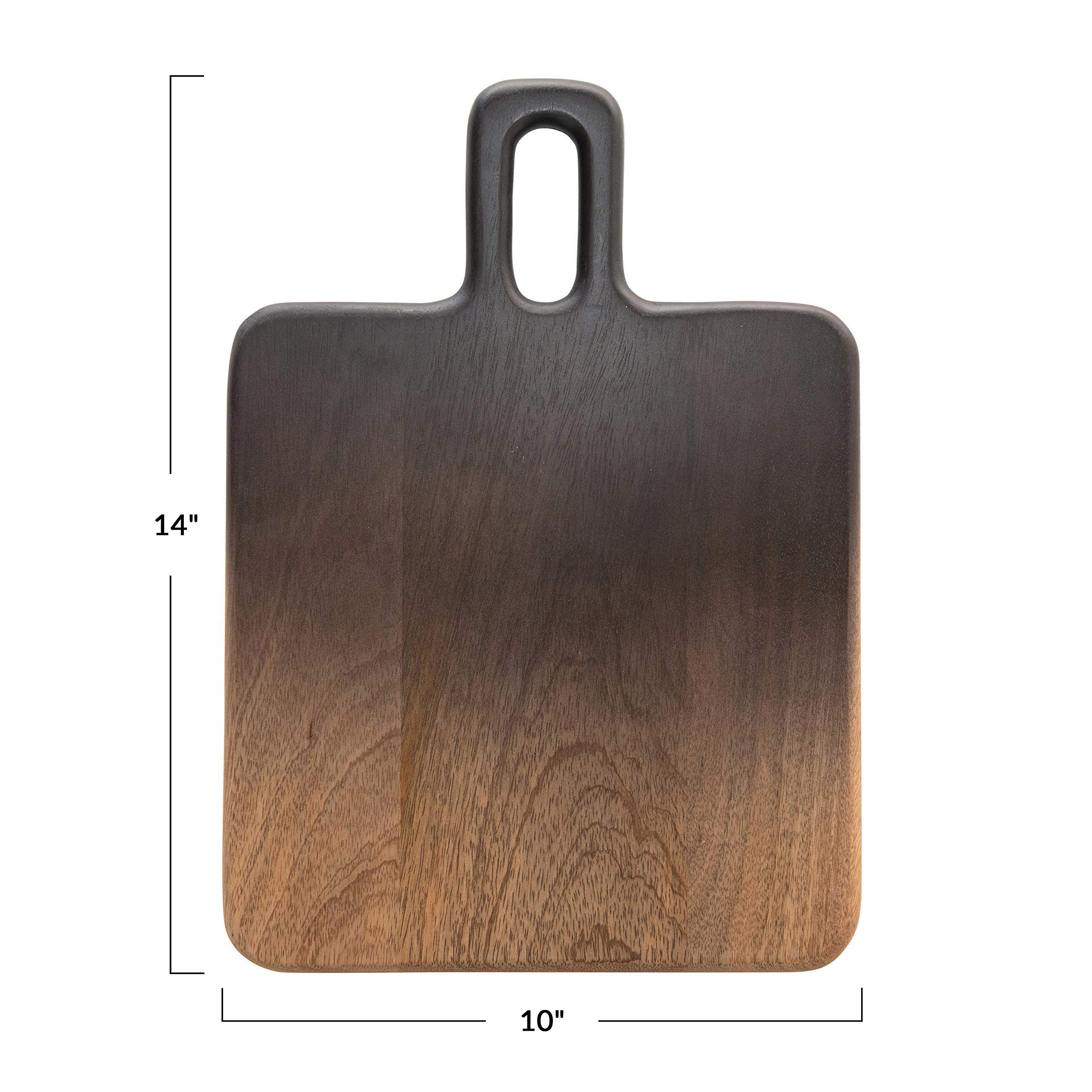 Bloomingville Mango Wood Ombre Cheese Board with Handle, Black and Natural | Amazon (US)
