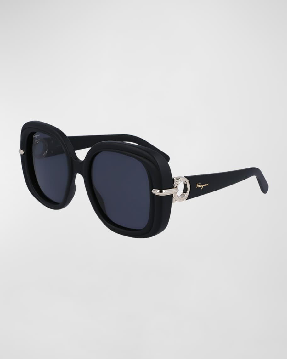 Ferragamo Gancini Hinge Rectangle Injection Plastic Sunglasses | Neiman Marcus