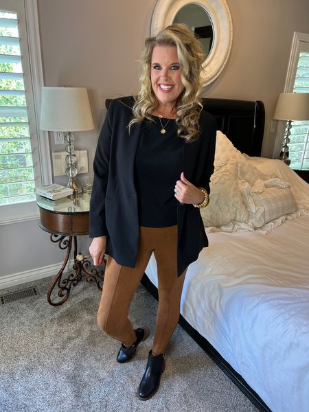 Nordstrom sale 

Spanx faux suede leggings 

leggings from @spanx for $64.99 and if Nordstrom sells out @spanx will price match🖤

These are leggings I wear on repeat all Fall and winter✔️  fits tts

Another Great Item to 
Shop is @drschollsshoes at the @nordstrom Anniversary Sale is the retrospect bootie it’s a sale favorite and a big savings at $79.99 normally $120 
Fits tts

Spanx light weight blazer size down it’s boxy

Spanx air essentials buttery soft top

#LTKsalealert #LTKxNSale #LTKshoecrush