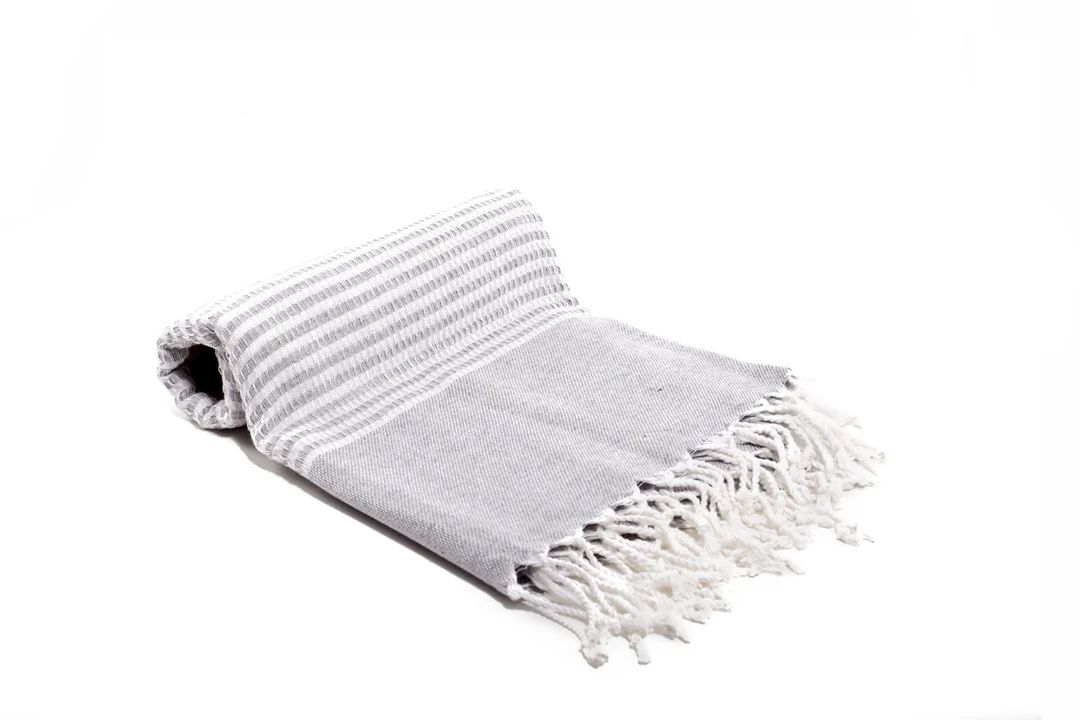 100% Bamboo Turkish Towel Fouta Peshtemal Towel Gray - Etsy | Etsy (US)