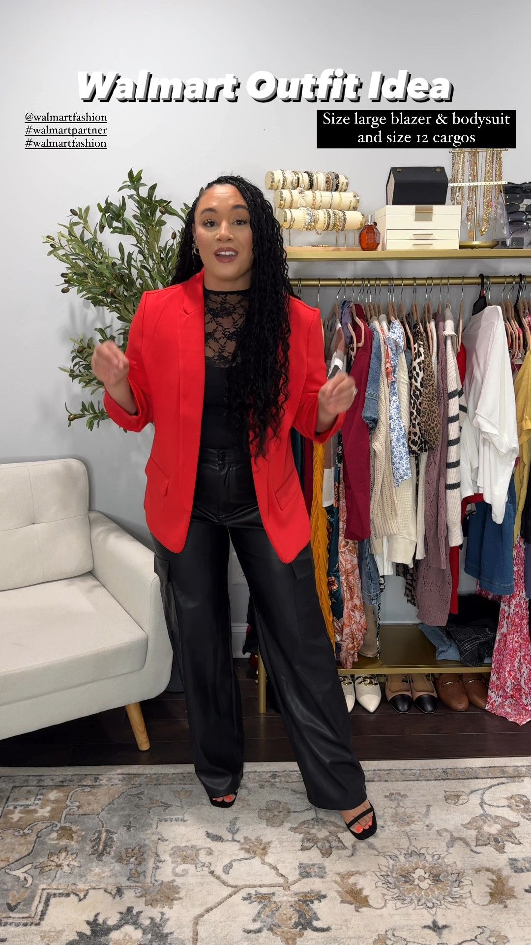 #WalmartPartner @Walmartfashion new fall fashion arrivals large top and blazer and size 12 cargos #walmart #walmartfashion #walmartstyle 