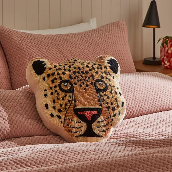 Beaded Leopard Shaped Cushion | Dunelm (migrated)