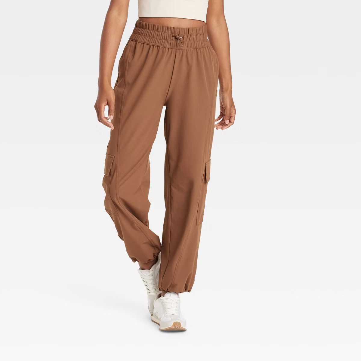 Women's Mid-Rise Woven Cinched Pants - JoyLab™ | Target